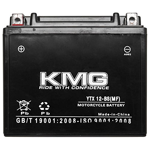 KMG Battery For YTX12-BS Sealed Maintenance Free Battery High PerFormance 12V SMF OEM Replacement Powersport Motorcycle ATV Scoo