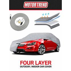 Motor Trend 4-Layer 4-Season Car Cover Waterproof All Weather for Heavy Duty Use for Sedan Coupes Up to 170"