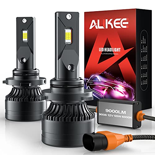 aukee 9006 LED Headlight Bulbs, Aukee HB4 110W High Power 18,000LM Extremely Bright 6000K Cool White CSP Chips Conversion Kit Adjustab