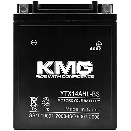 KMG YTX14AHL-BS Sealed Maintenance Free 12V Battery High Performance SMF OEM Replacement Powersport Motorcycle ATV Scooter Snowm