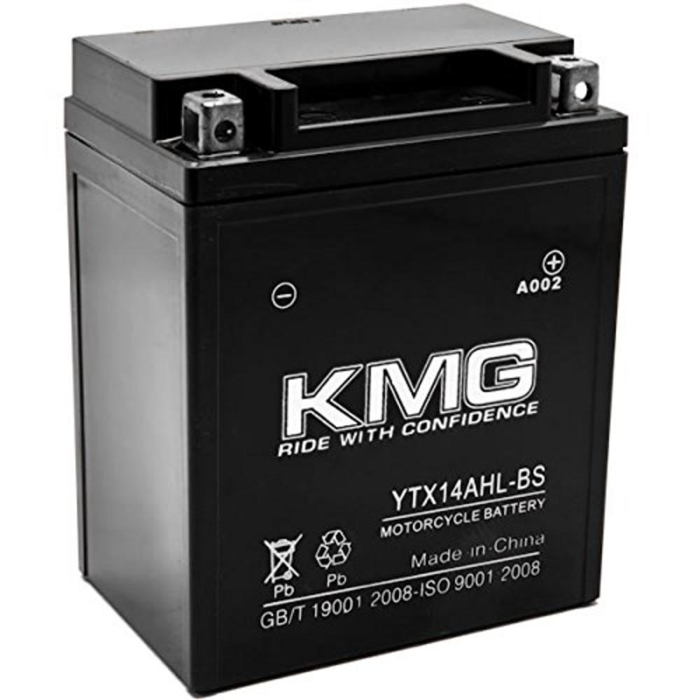 KMG YTX14AHL-BS Sealed Maintenance Free 12V Battery High Performance SMF OEM Replacement Powersport Motorcycle ATV Scooter Snowm