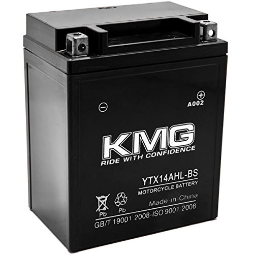 KMG YTX14AHL-BS Sealed Maintenance Free 12V Battery High Performance SMF OEM Replacement Powersport Motorcycle ATV Scooter