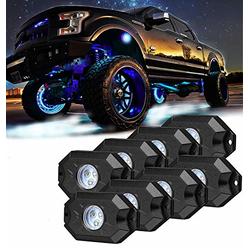 V-Spec 8 pc White Heavy Duty Rock Lights Undercarriage, Bed Light,Exterior Interior,Boat,RZR,pods
