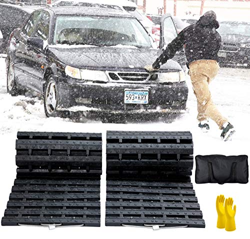 JOJOMARK Tire Traction Mat, Recovery Track Portable Emergency Devices for Pickups Snow, Ice, Mud, and Sand Used to Cars, Trucks,