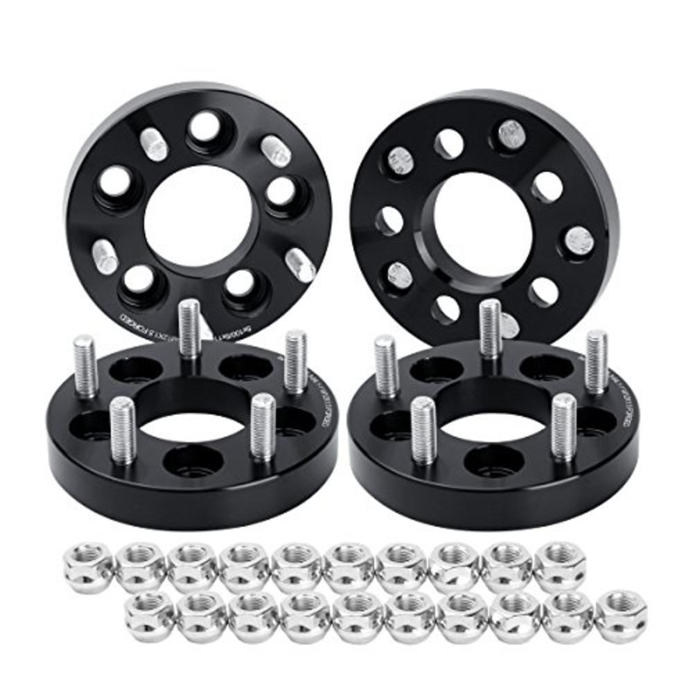 dynofit 5x100 to 5x4.5 (5x114.3) Wheel Adapters for Wheels Change, 5x4.5 Rims on 5x100mm Vehicles (1" M12x1.5 64.1mm) Forged Con