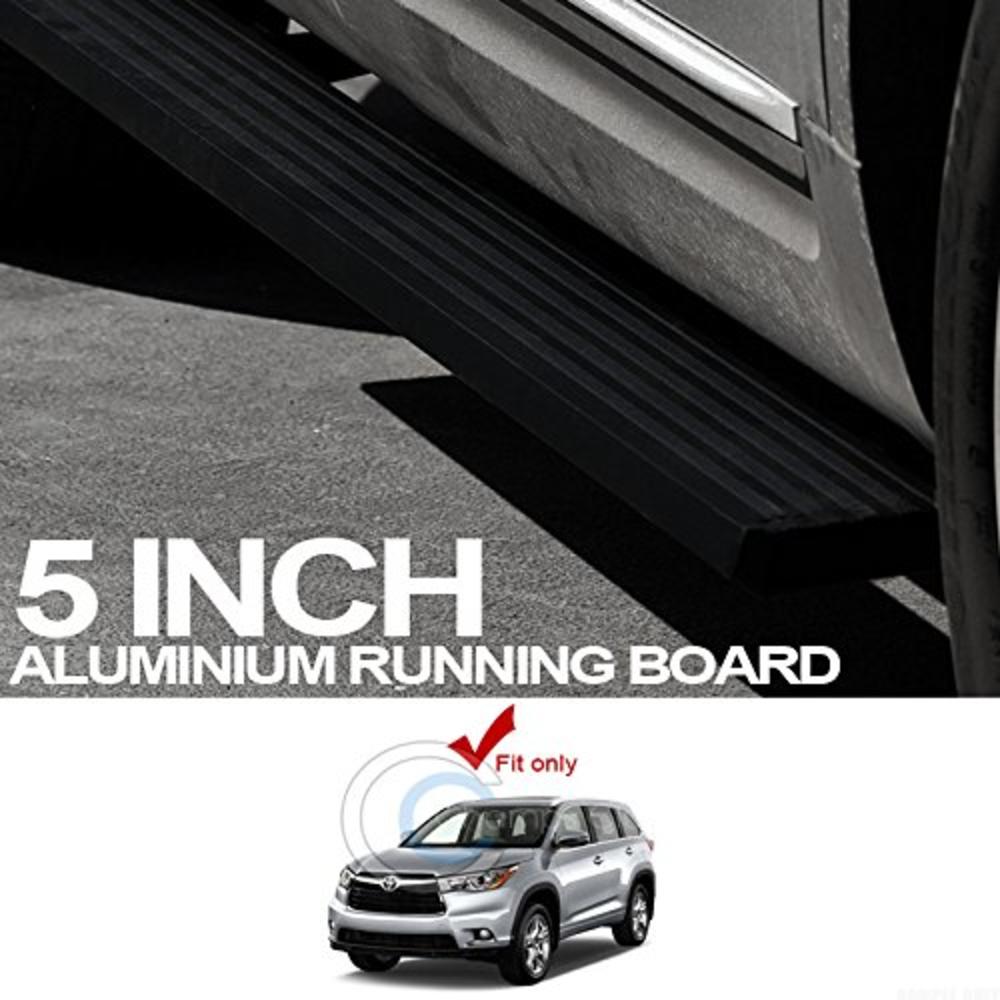 HS Power 5" Matte Black Aluminum Side Step Running Boards I4 14-17 Compatible with Toyota Highlander SUV