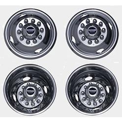 Pacific Dualies 32-1608 Polished 16 Inch 10 Lug Stainless Steel Wheel Stimulator Kit for 1988-1998 Ford F450 Super Duty Truck