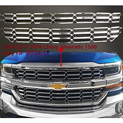 yt 16-18 Chevy Silverado 1500 Chrome Plated Grille Skin Bumper Guard Insert Overlay fit LS LT WT