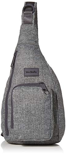 Vera Bradley Womens Recycled Lighten Up Reactive Mini Sling Backpack, Gray Heather, One Size