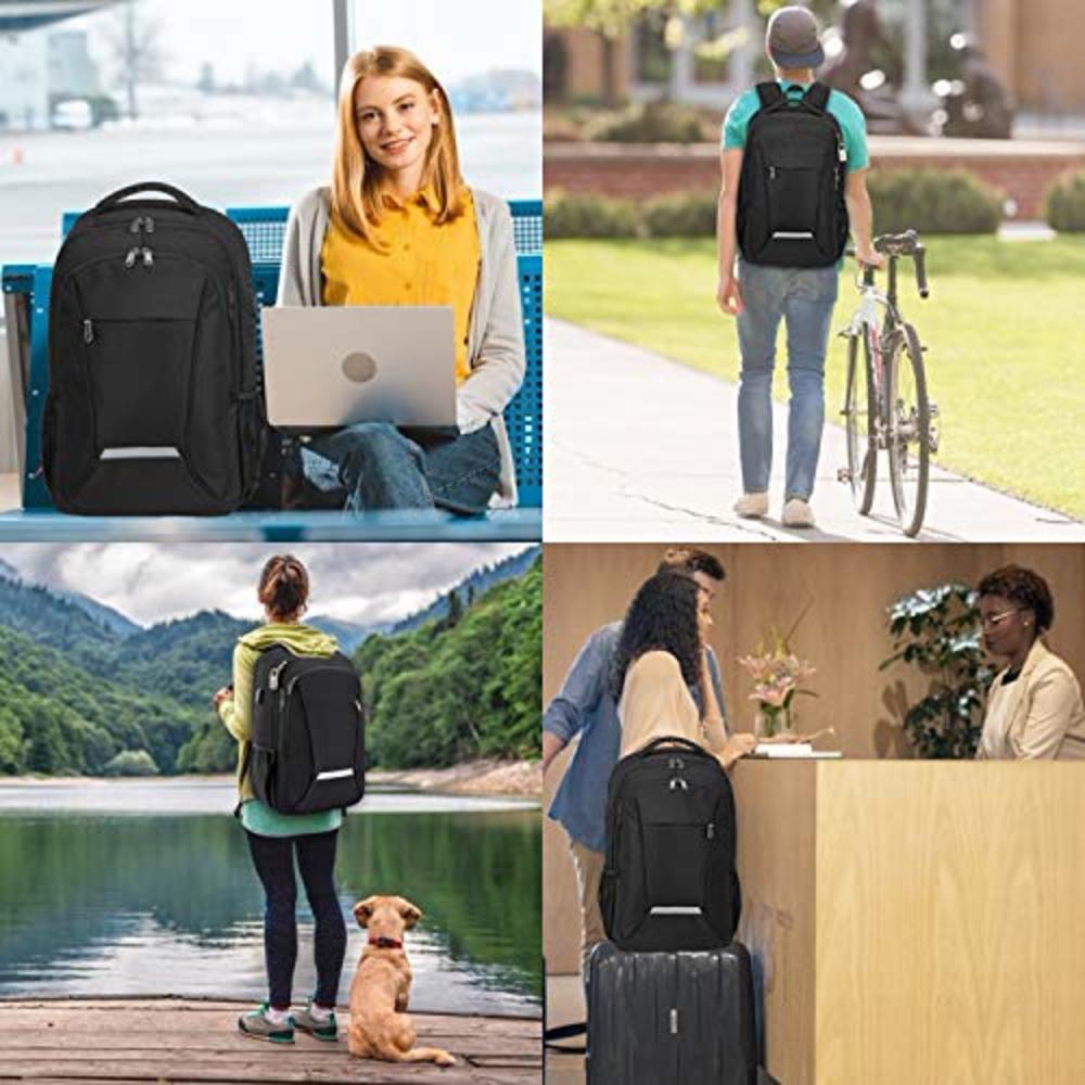 XQXA Backpack for Men,Travel Laptop Backpack with USB Charging/Headphone Port,Durable Water Resistant College School Backpack Laptop 