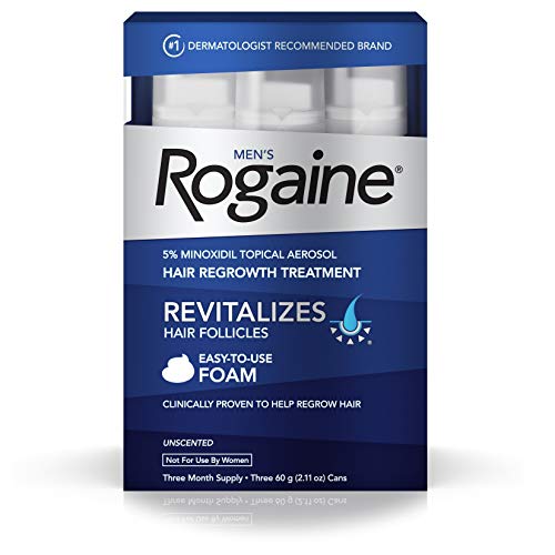 Rogaine Mens Rogaine 5% Minoxidil Foam for Hair Loss and Hair Regrowth, Topical Treatment for Thinning Hair, 3-Month Supply