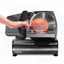 Chefman Die-Cast Electric Meat & Deli Slicer, A Powerful Machine with Adjustable Slice Thickness, Stainless Steel Blades & Safe 