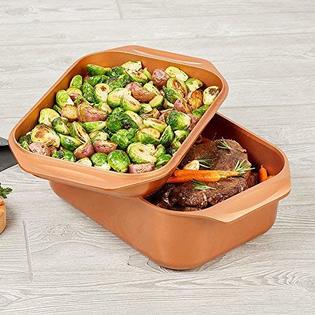 14 In 1 Multi-Use Copper Chef Wonder Cooker with roasting pan and lid ...