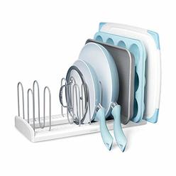 YouCopia Pan and Lid Rack StoreMore Adjustable, Large, White