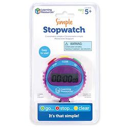 Learning Resources Simple 3 Button Stopwatch, Supports Science Investigations, Timed Math Exercises, Elapsed Time Tracking,
