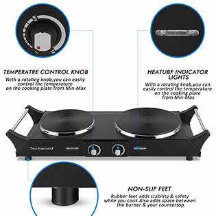 techwood hot plate electric double burner