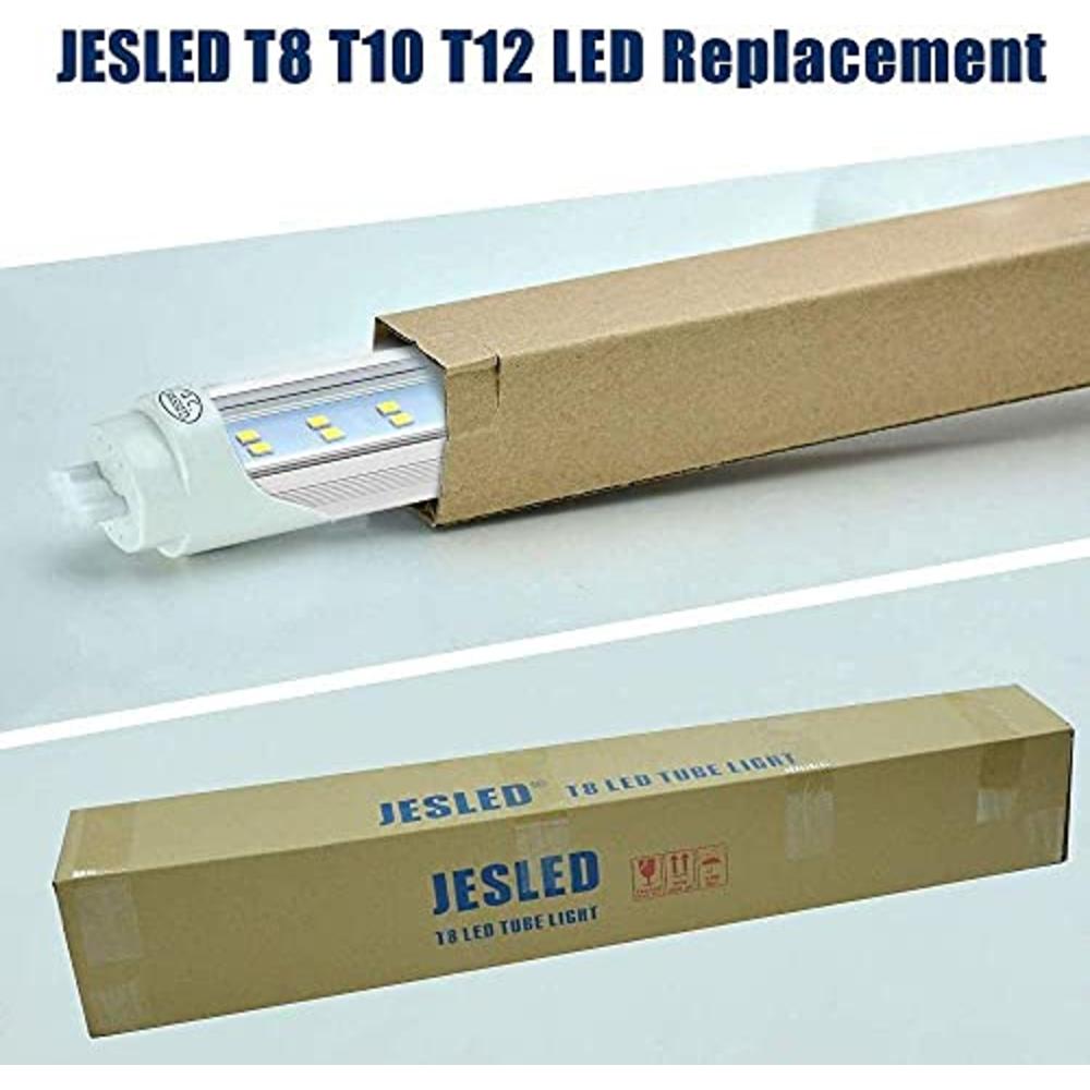 JESLED 4FT T8 LED Tube Light Bulbs, 24W 5000K Daylight White, 3000LM, 4 Foot T12 LED Replacement for Flourescent Tubes, Ballast 