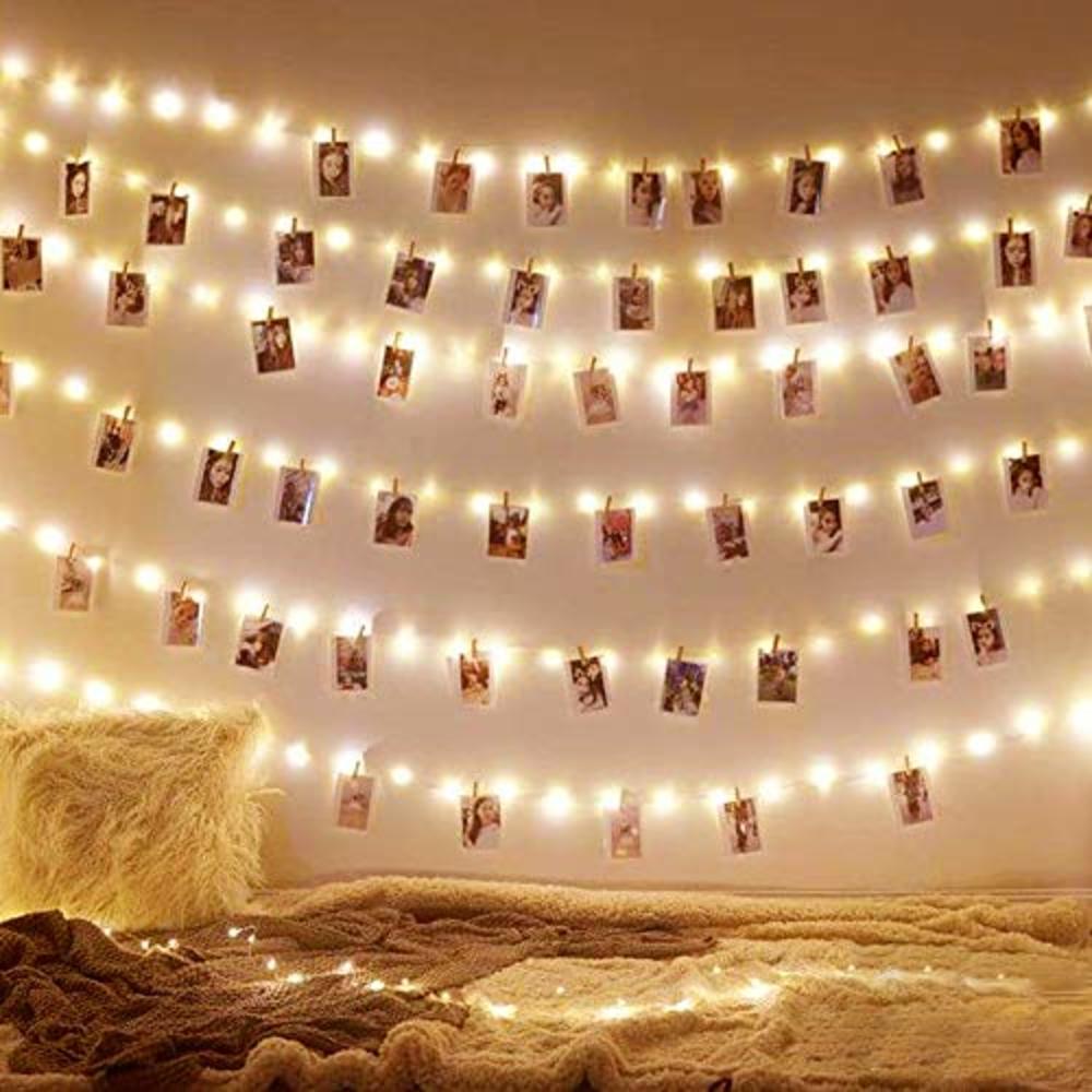 BHCLIGHT 66Ft 200 LED Fairy Lights Plug in, Waterproof String Lights Outdoor 8 Modes Copper Wire Lights Bedroom Decor, Twinkle L