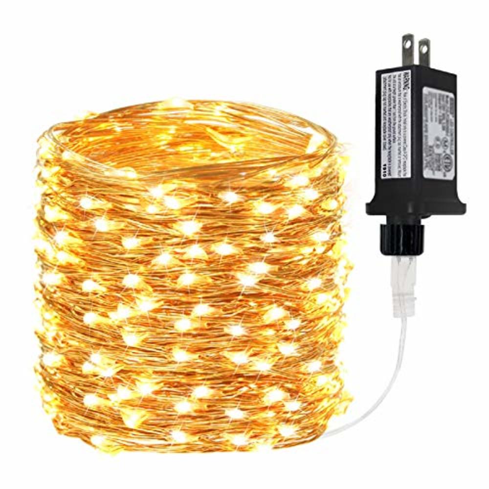 BHCLIGHT 66Ft 200 LED Fairy Lights Plug in, Waterproof String Lights Outdoor 8 Modes Copper Wire Lights Bedroom Decor, Twinkle L