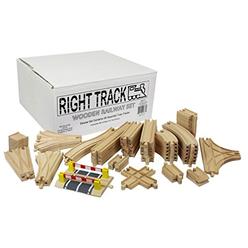 Right Track Toys Wooden Train Track Deluxe Set: 56 Premium Wood Pieces 100% Compatible with Thomas - All Tracks and No Fillers