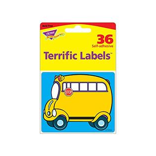 T-68001 TREND enterprises, Inc. School Bus Terrific Labels, 36 ct