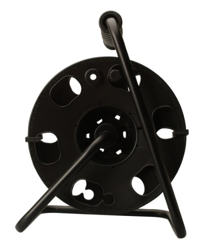 Woods 22849 Metal Extension Cord Reel Stand In Black, Heavy Duty, Quick Snap Together Design, Sturdy and Durable Stand, Easy to 