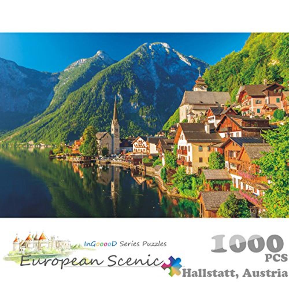 Ingooood 1000 Pieces Jigsaw Puzzles for Adult- European Scenic Series - Austria Hallstatt