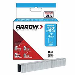Arrow Fastener Arrow 50824 Arrow Fastener Staples,T50,3/8x1/2 In L,PK1250  50824
