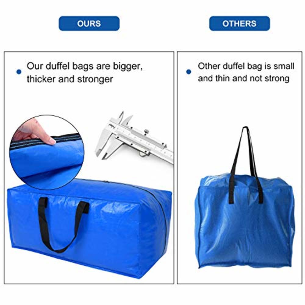 Happy Cheers Heavy Duty Extra Large Storage Bags, XL Blue Moving Bags for College Dorm Room Essentials, Moving Supplies Compatible with IKEA 