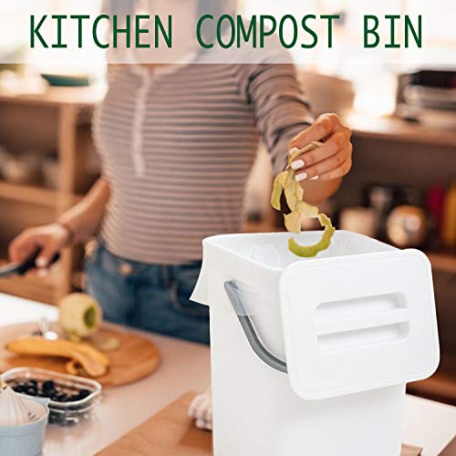 Compost Bin Indoor Kitchen Sealed, LALASTAR Hanging Small Trash Can with  Lid Under Sink for Kitchen, Food Waste Bin for Countert