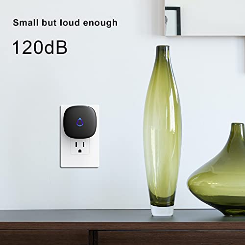 SECRUI Wireless Doorbell, Waterproof Mini Doorbell 1,000ft Range Loud Enough with 5 Volume Levels and Mute Mode Door Chimes & Co