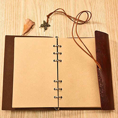 MALEDEN Leather Journal, Classic Spiral Bound Notebook Refillable Sketch Book Travel Journal to Write in for Women Girls with Gift Box