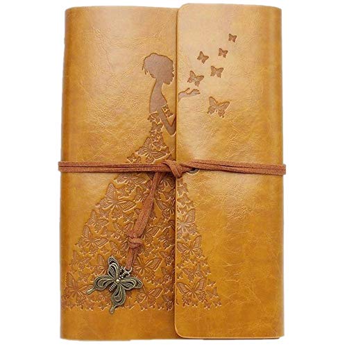 MALEDEN Leather Journal, Classic Spiral Bound Notebook Refillable Sketch Book Travel Journal to Write in for Women Girls with Gift Box