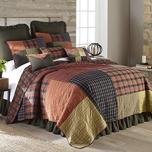 Donna Sharp King Quilt - Woodland Square by Donna Sharp - Lodge Quilt with Patchwork Pattern - Machine Washable