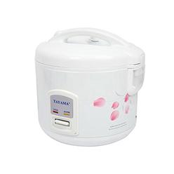 Tayama TRC-10 Cool Touch 10-Cup Rice Cooker and Warmer with Steam Basket, White