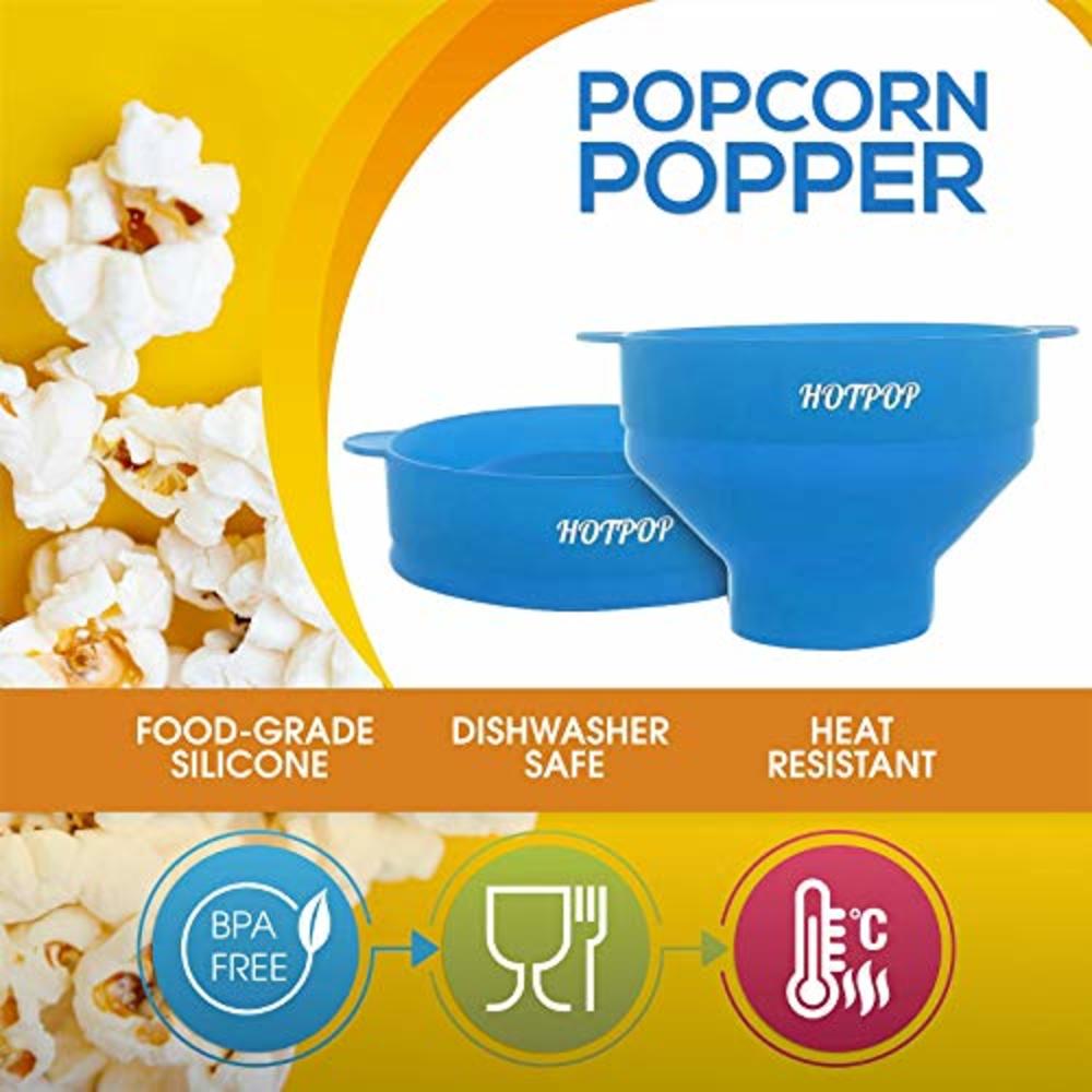 HOTPOP The Original Hotpop Microwave Popcorn Popper, Silicone Popcorn Maker, Collapsible Bowl BPA-Free and Dishwasher Safe- 20 Colors A