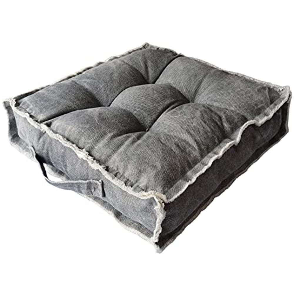 Verpert Square Thick Floor Seating Cushions,Solid Thick Tufted Cushion Meditation Pillow for Sitting on Floor,Tatami Pad for Guests or K