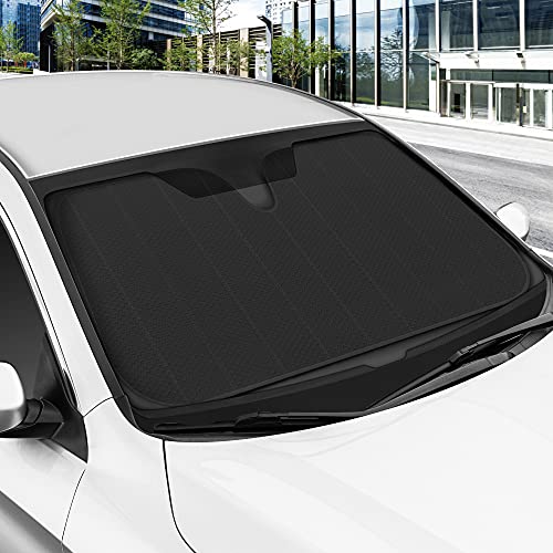Motor Trend Front Windshield Sun Shade - Jumbo Accordion Folding Auto Sunshade for Car Truck SUV - Blocks UV Rays Sun Visor Prot