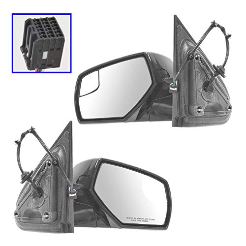 Am Autoparts Towing Upgrade Mirror Power Heat Blindspot Chrome Black Pair for Chevy Pickup