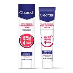 Clearasil Acne Treatment Cream - Clearasil Rapid Rescue Spot Treatment Cream with Benzoyl Peroxide Acne Medication for Acne Relief in as f