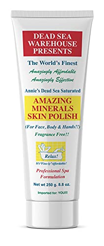 Dead Sea Warehouse – Amazing Minerals Skin Polish – 8.8 OZ – Dead Sea Salt Face & Body Scrub – All Natural Exfoliating Cleanser 