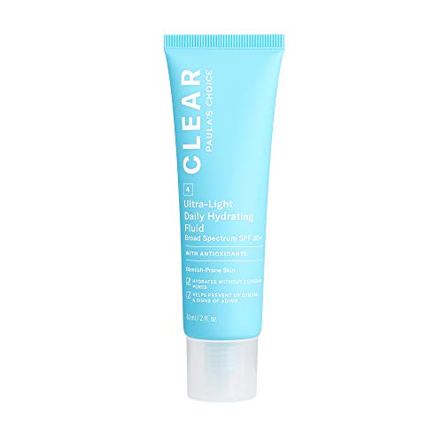 Paulas Choice CLEAR Ultra-Light Hydrating Oil Free Moisturizer SPF 30, UVA UVB Protection, Pore Minimizer Sunscreen for Face, 2 