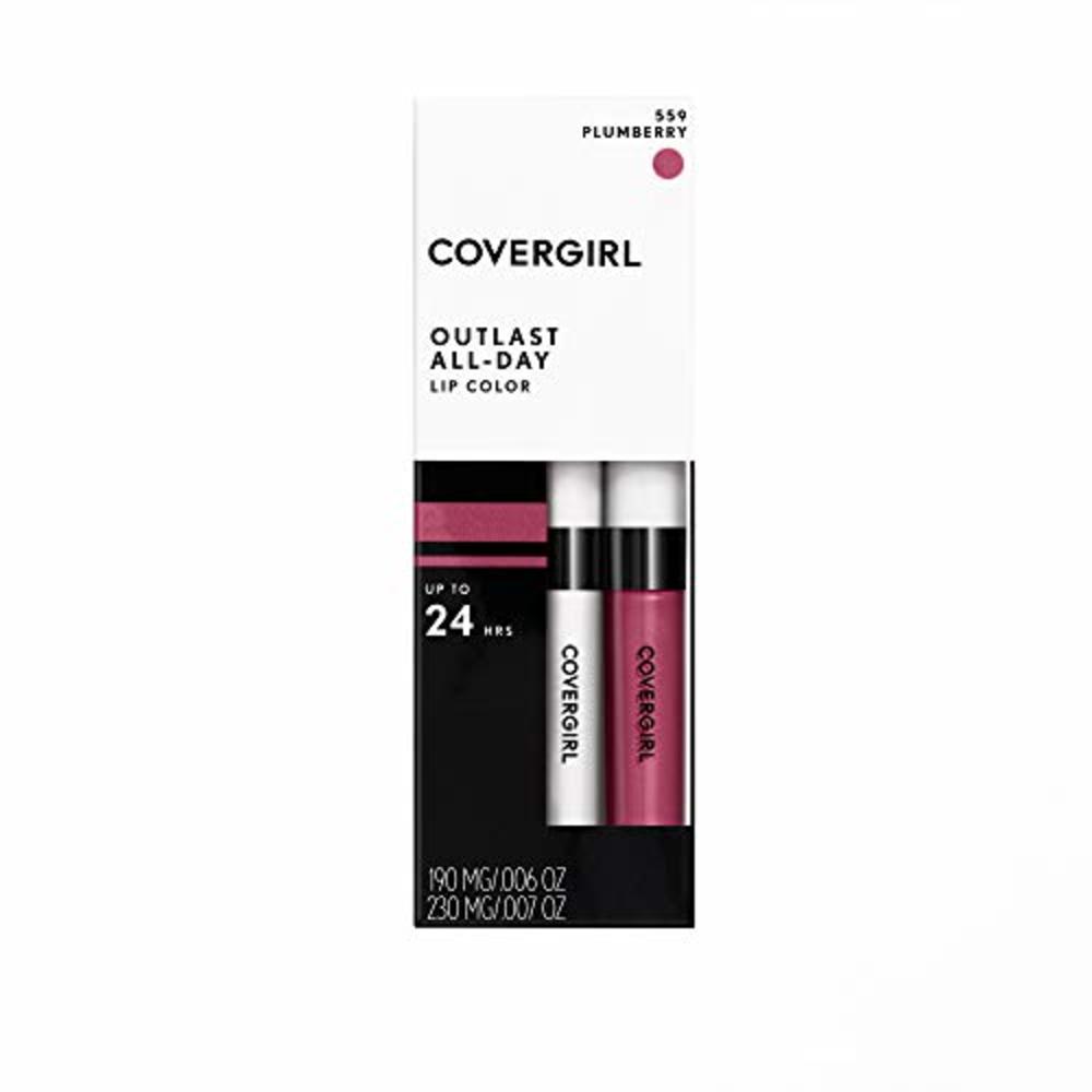Covergirl Outlast All-day Moisturizing Lip Color, Plum Berry, 1 Set, 2 Count (Packaging may vary)
