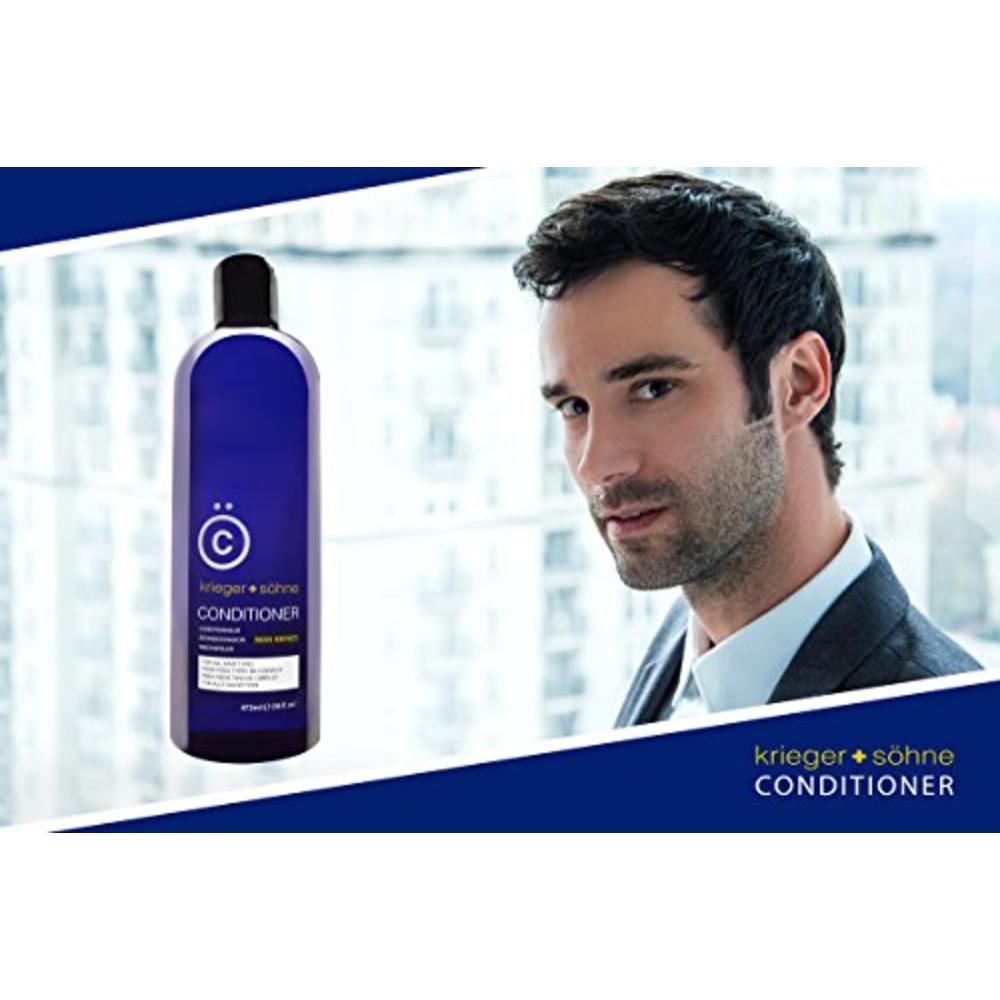 krieger + shne K + S Men’s Hair Conditioner – Stylist-Level Hair Care Products for Men - Infused with Peppermint Oil for All hair types (16 oz 