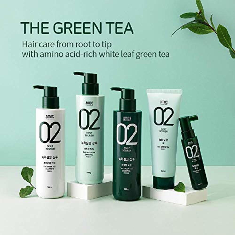 amos Professional AMOS PROFESSIONAL The Green Tea Shampoo [Fresh - For Oily  Scalp]  (500g) | Anti-Thinning & Anti- Hair Loss Shampoo for Hai