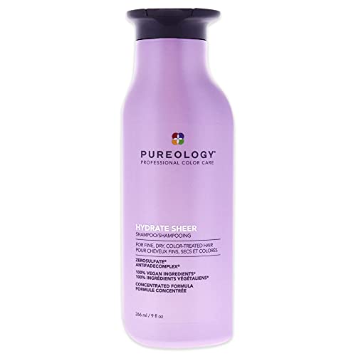 Pureology Hydrate Sheer Nourishing Shampoo | For Fine, Dry Color Treated Hair | Vegan | 8.5 oz