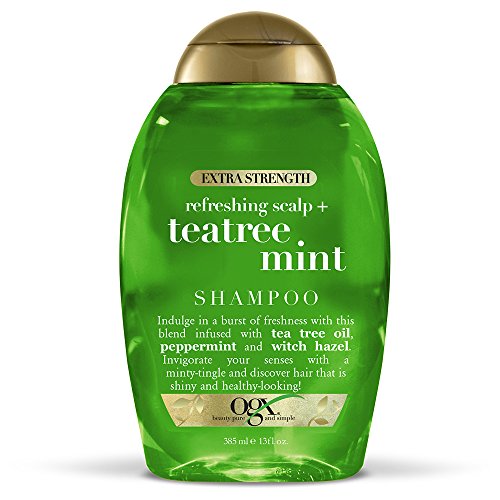 OGX Extra Strength Refreshing Scalp + Teatree Mint Shampoo, Invigorating Scalp Shampoo with Tea Tree & Peppermint Oil & Witch Ha