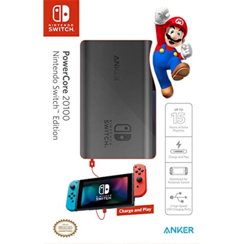Anker Play [Power Delivery] Anker PowerCore 20100 Nintendo Switch Edition, The Official 20100mAh Portable Charger for Nintendo Switch, for 