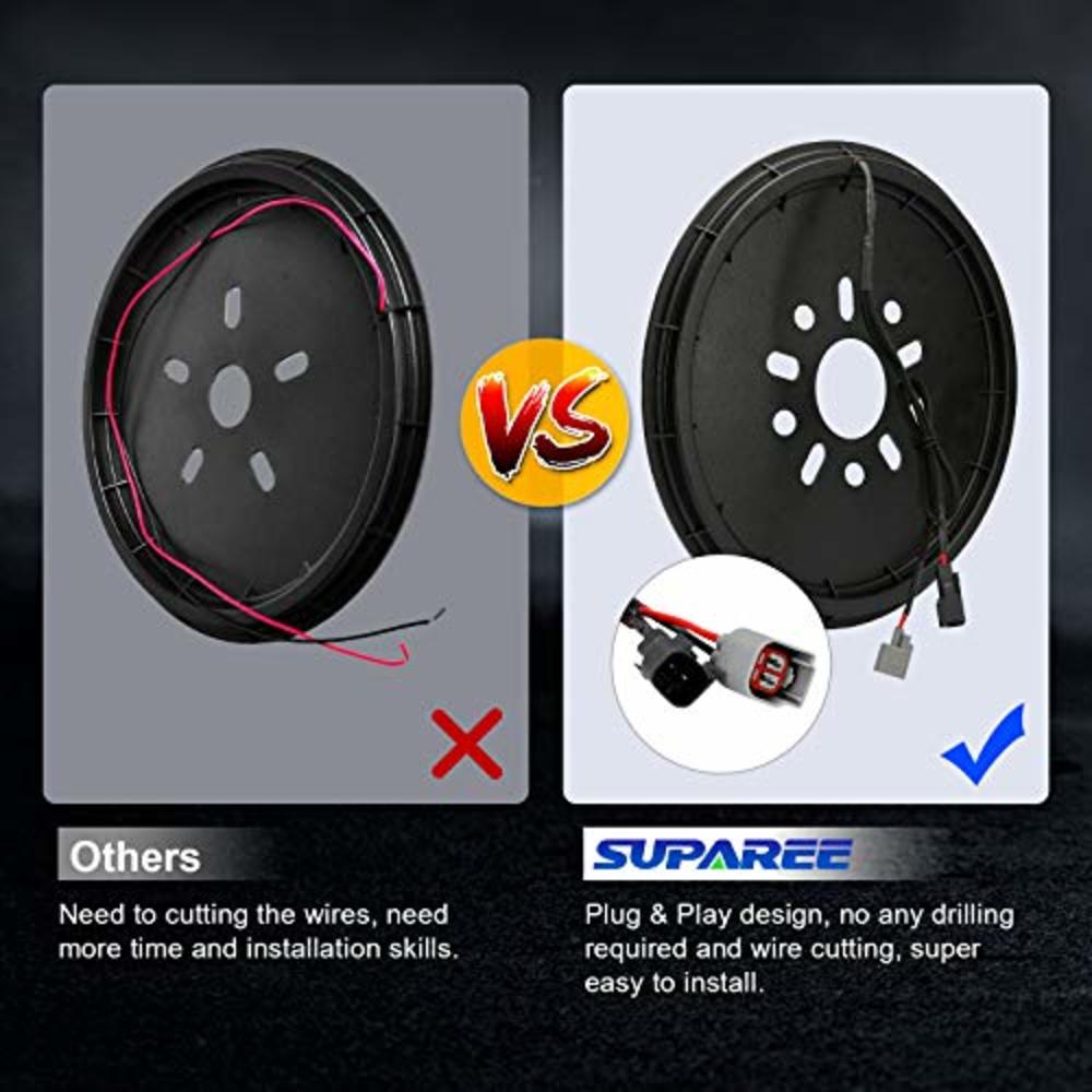 SUPAREE (Plug and Play) Spare Tire Brake Light Wheel Light 3rd Third Brake Light for Wrangler 2007-2017 JK JKU YJ TJ,Red Light