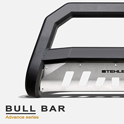 Stehlen 714937183384 Advance Series Bull Bar - Matte Black/Brush Aluminum Skid Plate For 1997-2003 Ford F150 F250 Light Duty / 2